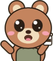 A brown bear holding a takeaway cup